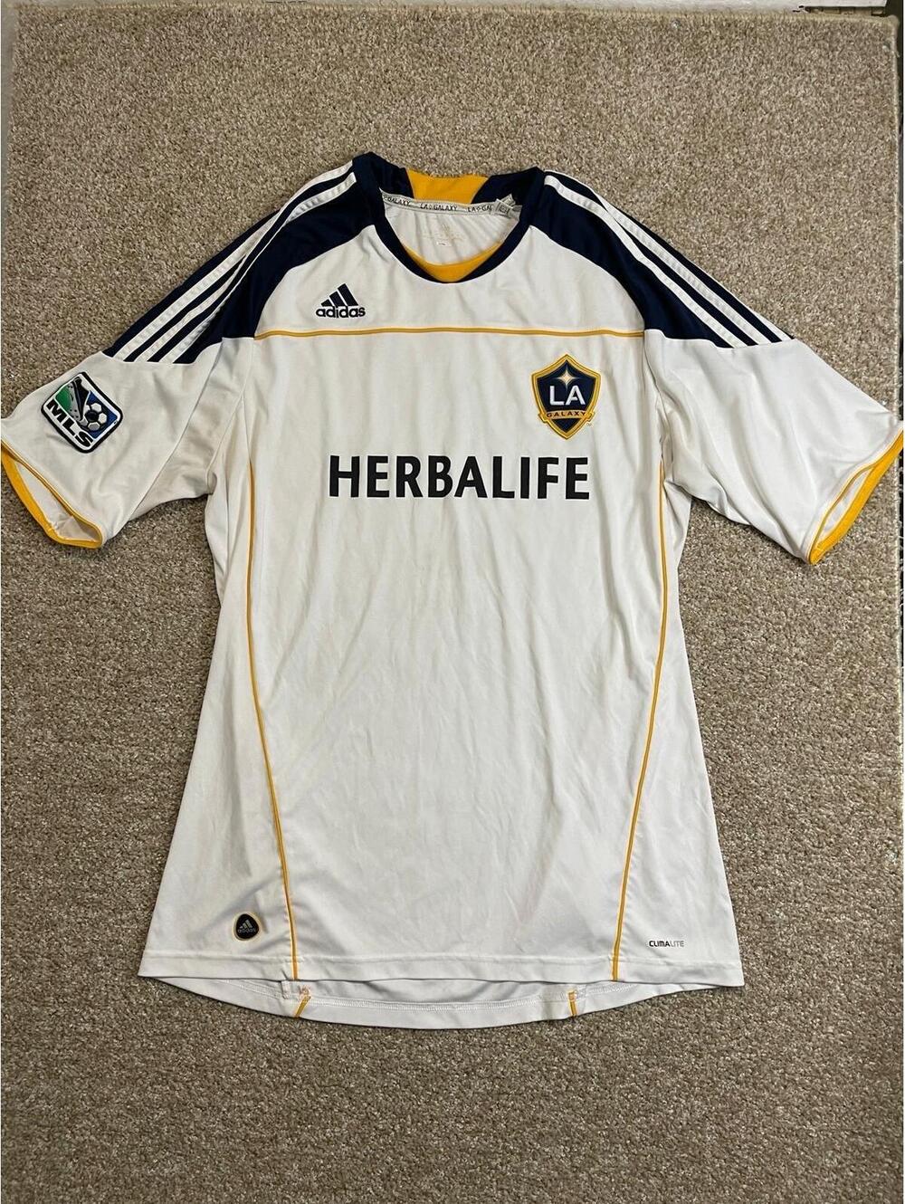 LA Los Angeles Galaxy #7 Adidas 2010 White Soccer Futbol Jersey  Sz XL